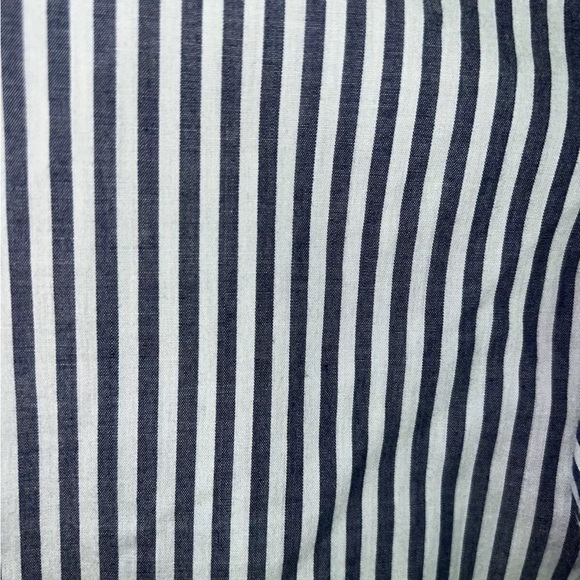 CM Company Brand Size Medium Blue Striped Ruffled L/S Top Blouse Shirt - Picture 6 of 8